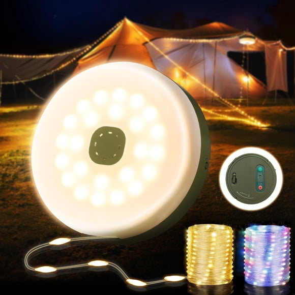 Luces De Cadena Para Camping De 10 M Con 8 Modos Recargables