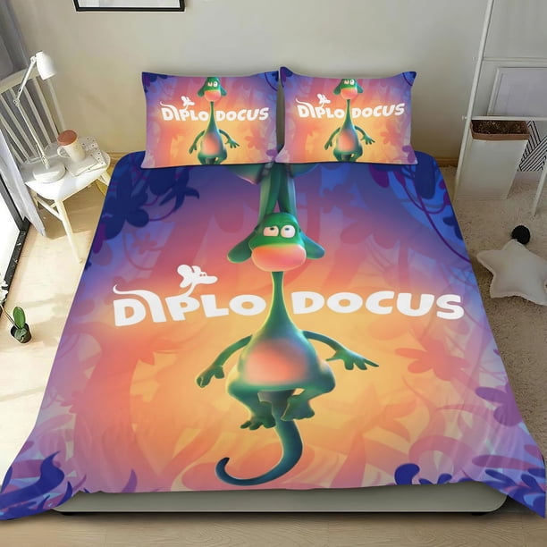 Diplodocus Conjunto de sábanas temático, trío de piezas, cómodo y amigable con la piel, diseño único, regalo de decoración para el hogar para familiares, amigos y fans,173cm *218cm