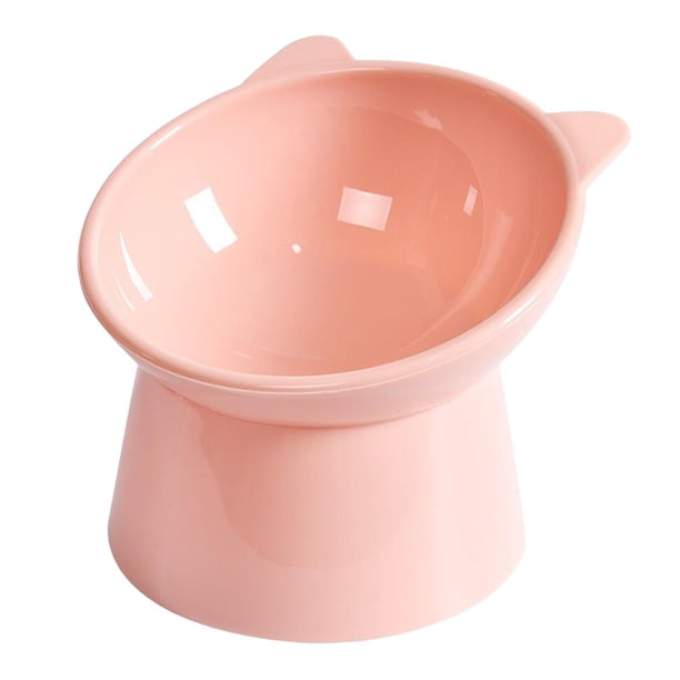 Cuenco para gatos, soporte inclinado de 45 degree, protector de cuello antideslizante, plástico para gatitos de viaje, carga de alimentación del cue , rosado Opción 4