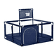 thumbnail image 1 of Corral de seguridad para bebés con aro de basket, 128cm, azul, 1 of 3