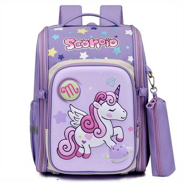 Children's Cartoon Dinosaur Unicorn Backpack Lightweight Primary School Schoolbag For Boys Girls Spine Protection Wear-resistant Schoolbag
