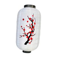 Magideal - Linterna De Estilo Japonés Lámpara Colgante Decorativa Sombra Estilo Oriental Luces De Tela Ligera Para Boda Festival De Primavera Fiesta Al Aire , Blancocuerpopequeñoflor