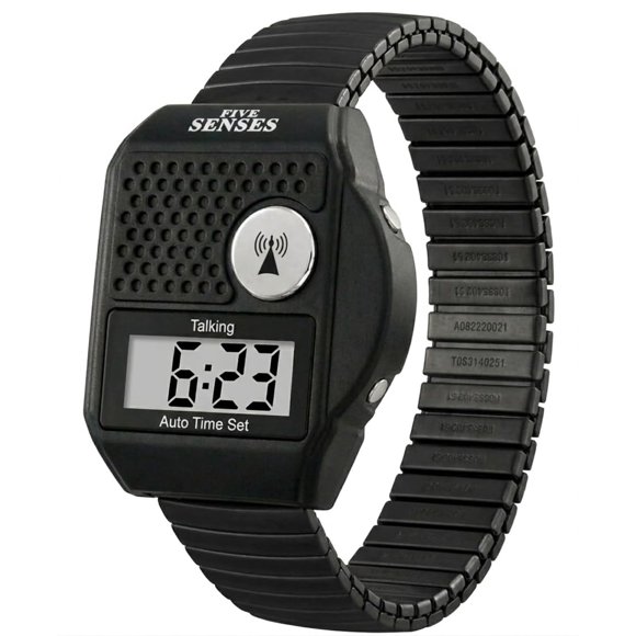 Reloj FIVE SENSES Atómico Parlante Voz Fuerte Negro