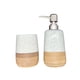 thumbnail image 1 of Set De Baño 2 Piezas Ceramica Jabon Porta Cepillo Bicolor, 1 of 2