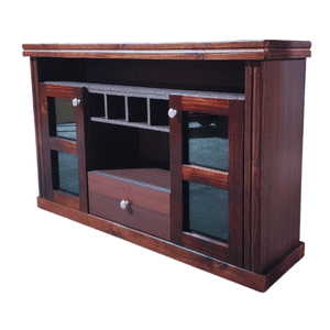 Muebles Raisur - Rack 1200 Olan Chocolate Rectangular Vidrio