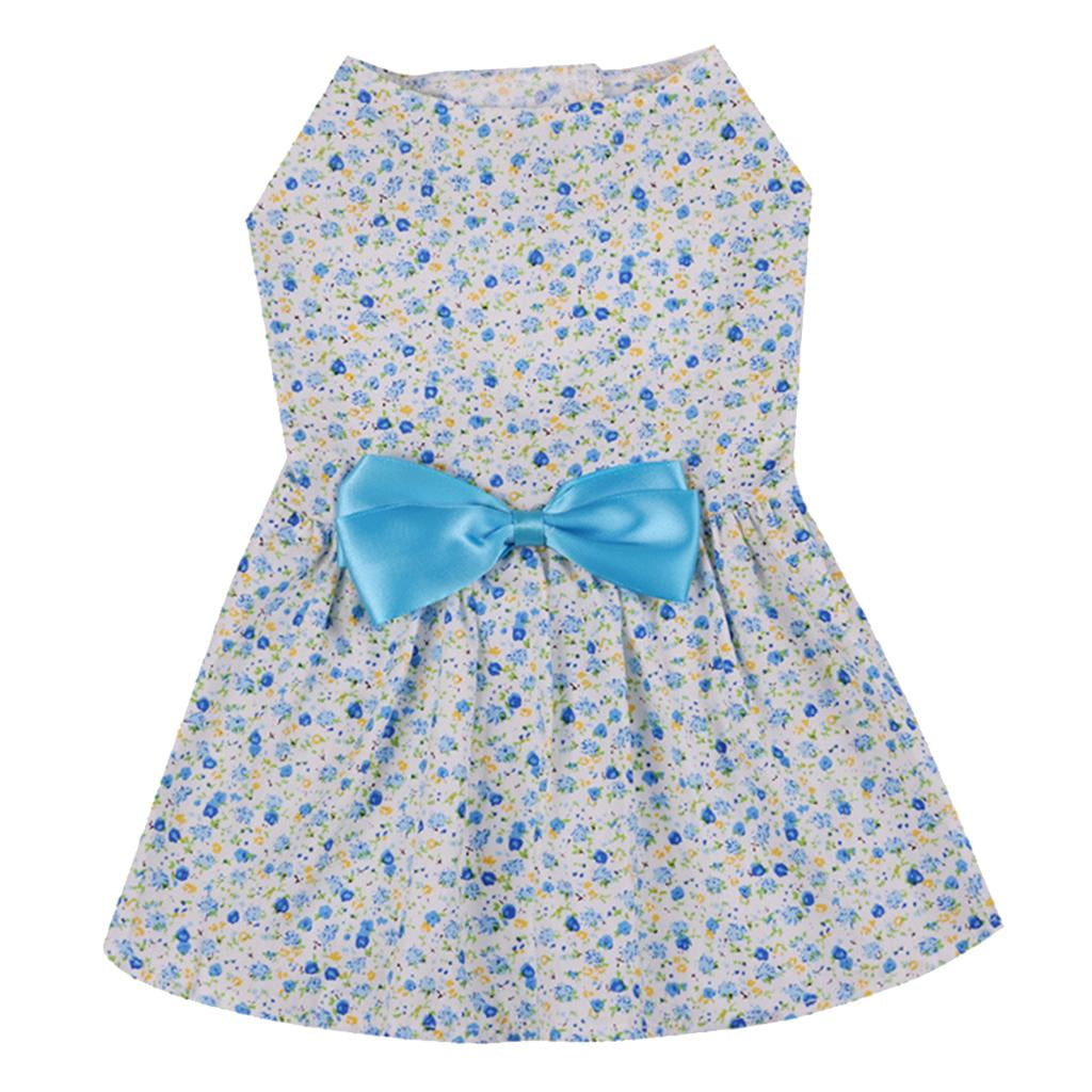 Vestido Para Mascotas Fiocias Floral L Azul
