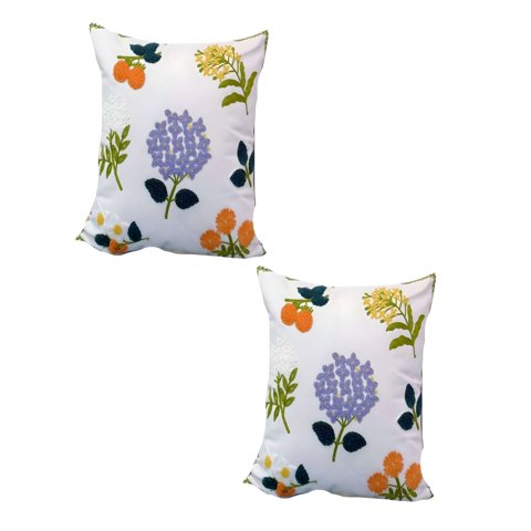 Genérico - Set De 2 Fundas De Cojin Bordadas 45X45Cm Blanco 10