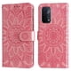 thumbnail image 2 of Funda tipo cartera FOXDOCK para OPPO A74 5G , diseño girasol en relieve, cuero PU, cierre magnético, soporte y tarjetero, 2 of 5