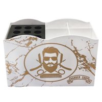 Magideal - Caja De Almacenamiento De Herramientas De Peluquería, Soporte De Tijera De Gran Capacidad Extraíble, Peines De Encimera De Cosmético, Soporte Org , Blanco