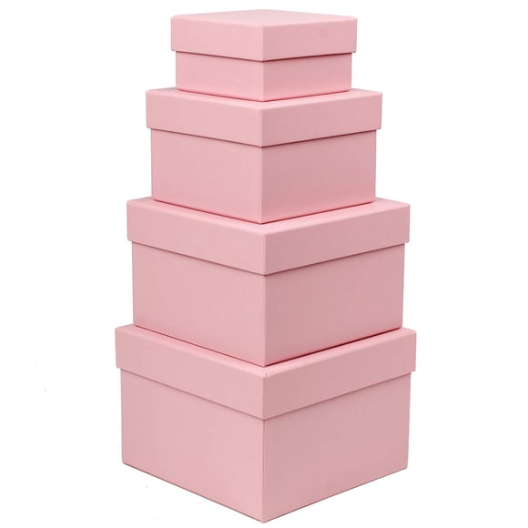 Caja de regalo Briful Pink Square, juego de 4 cajas de regalo