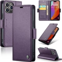 Caseme Tipo Cartera Iphone 15 Pro Max Con Cierre Magnético, Rfid, Tarjetero, Soporte, Carga Inalámbrica