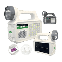 Genérico - Kit Lámpara De Emergencia Solar Linterna+2Bombillas+Radio+Pr