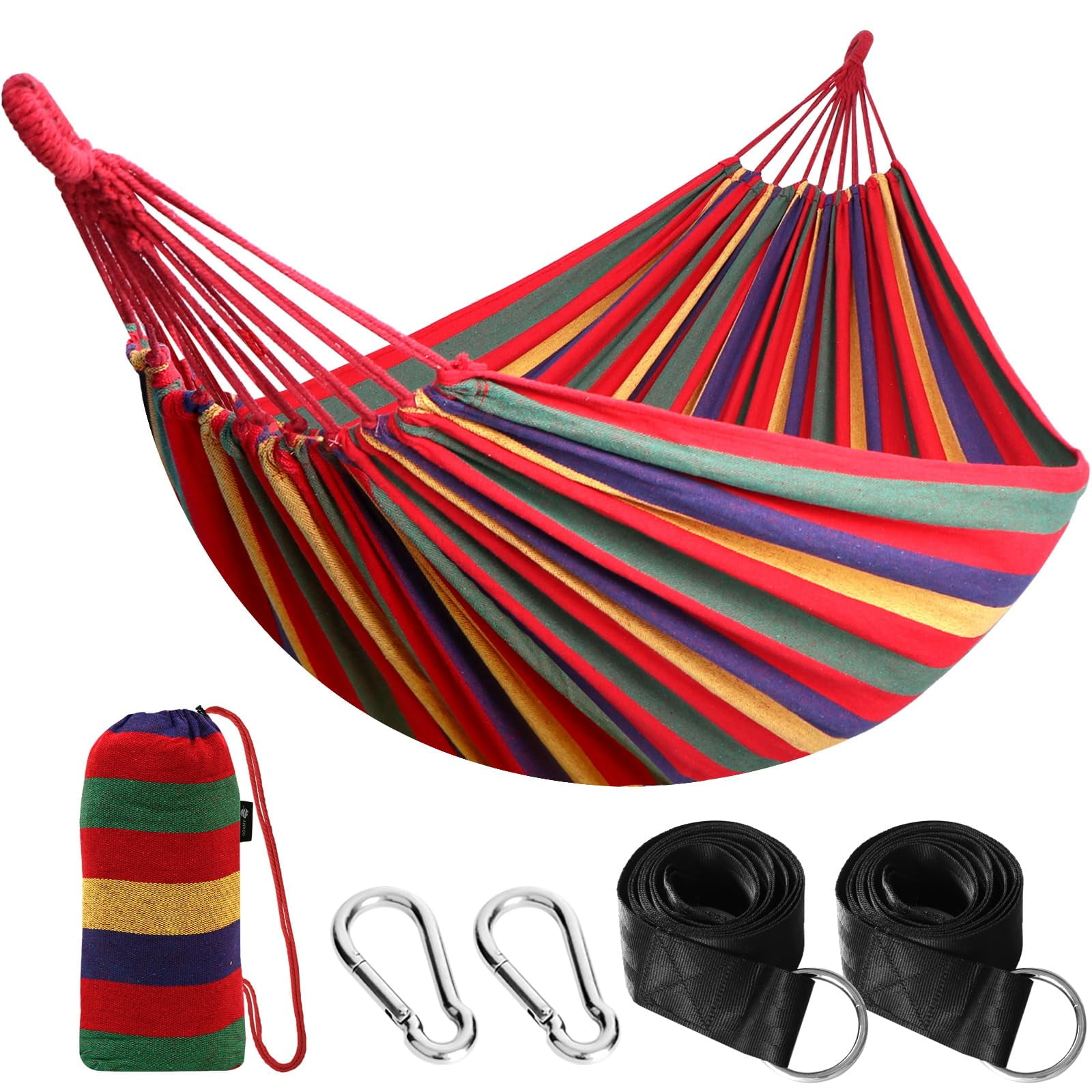 Hamaca De Algodón Portátil Para Camping Anyoo Con Capacidad De 300 Kg