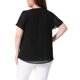 thumbnail image 5 of Agnes Orinda Blusa de Chifón para Mujer Talla Grande Camisa de Doble Capa Cuello Redondo Mangas Cortas con Volantes Tops Casual para Trabajo 3X Negro, 5 of 8