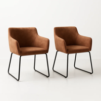 Klik Muebles - Pack De 2 Butacas Albania De Cuero Sintético Con Metal Industrial