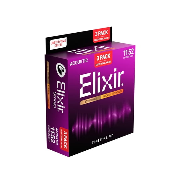 Cuerdas para guitarra acústica Elixir NANOWEB Phosphor Bronze