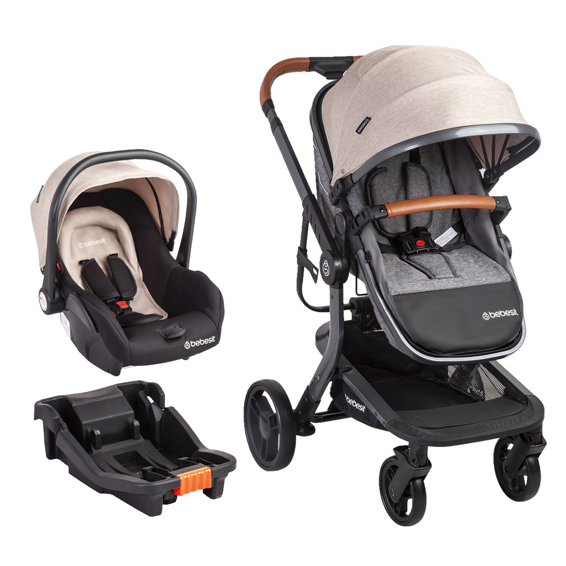 Bebesit - Coche Cuna Travel System Taurus Beige