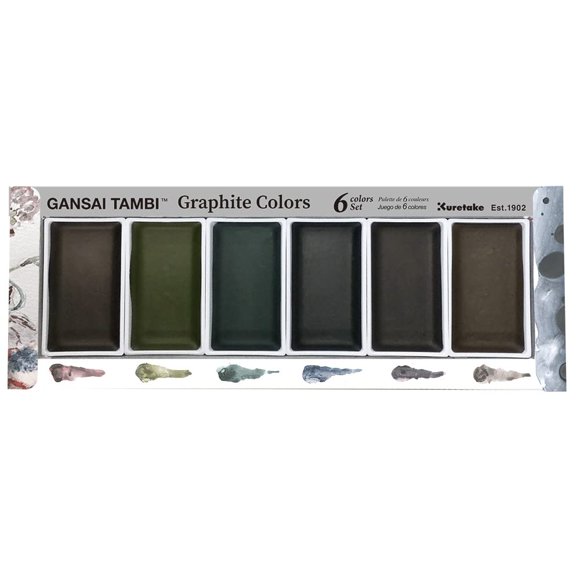 Pintura Kuretake Gansai Tambi Graphite - 6 colores