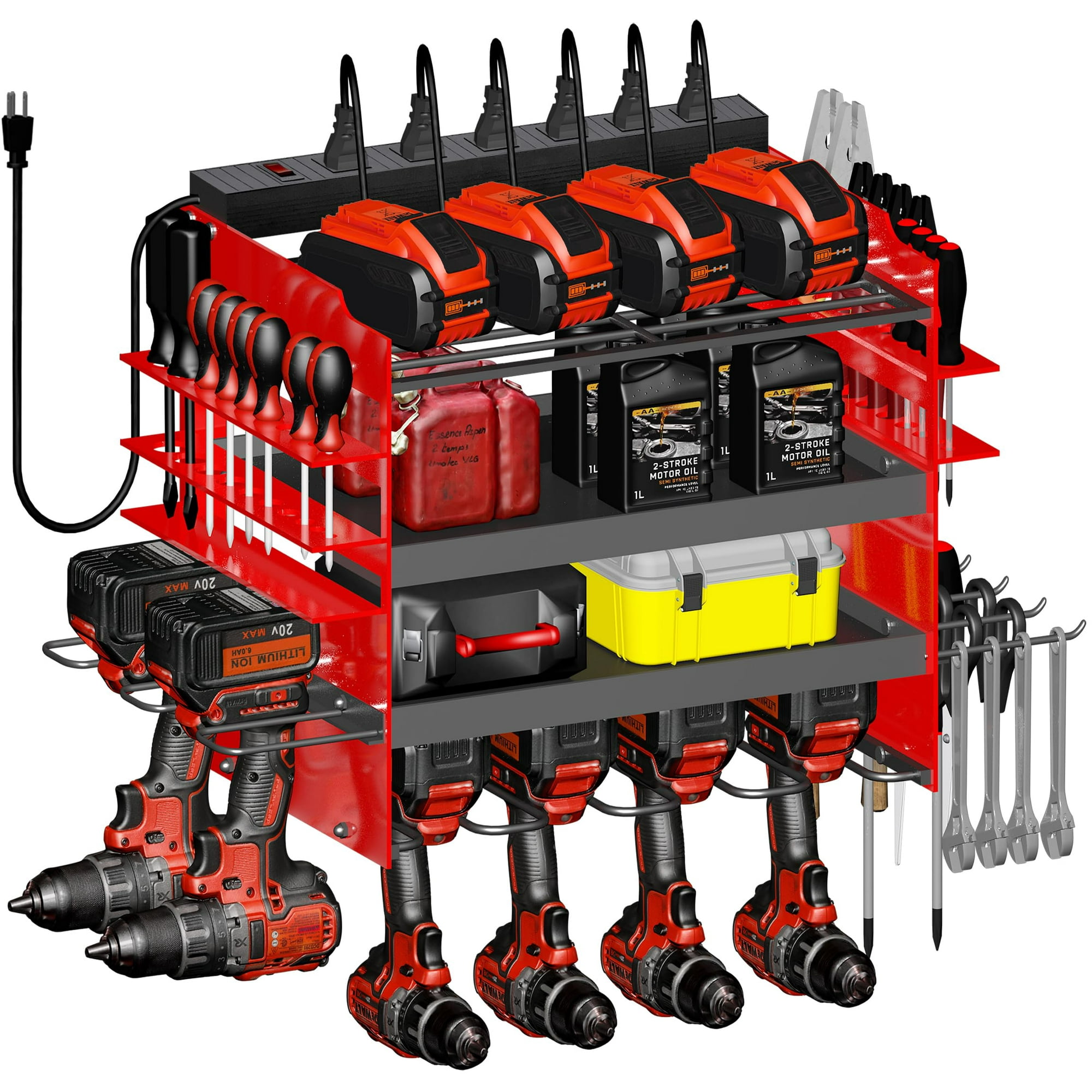Organizador De Herramientas Eléctricas Homecor, Soporte De Pared Con Estación De Carga