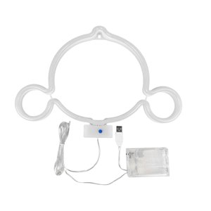 Ioensy - Mono Letrero De Neón Luz Colgante De Pared Elfo Que Brilla Intensamente Para Banquete Adorno De Pasillo Blanco Cálido