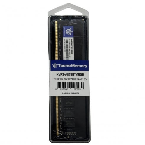 Memoria Ram Tecnomemory Pc Ddr4 16gb 2400mhz Kvr24n17s8t/16gb