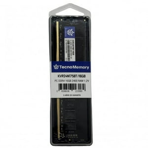 Memoria Ram Tecnomemory Pc Ddr4 16Gb 2400Mhz Kvr24N17S8T/16Gb