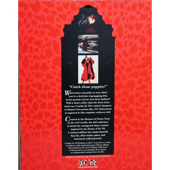 Muñeca de coleccionista Barbie Cruella De Vil Ruthless en rojo