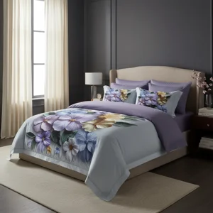 Casadeliacl - Cubrecama 5D Tfi Para Colchón 2 Plazas, Diseño Elegante - Lila - 7