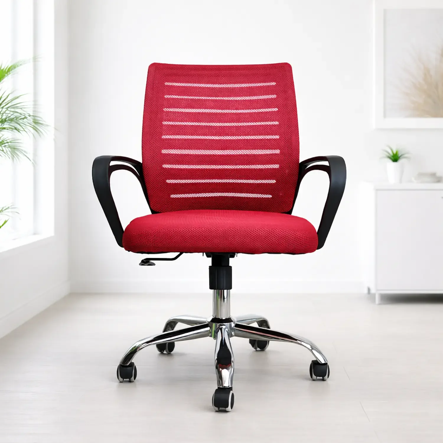 Genérico - Silla De Oficina Ergonómica Con Brazos Y Ruedas | Altura Ajustable Mesh Transpirable