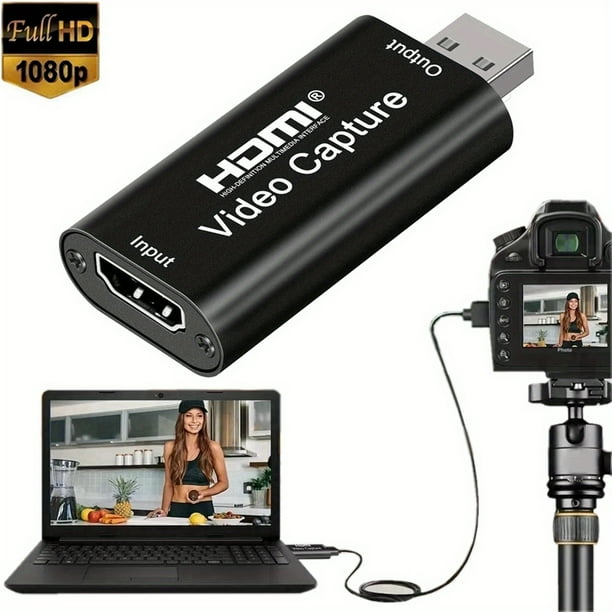 Capture Stunning 1080p Video High Quality USB HDMI Capture Device HDMI Video Capture Card - Capture And Stream Live Media, Video Conferences, Games Compatible With Mac, PC And More
