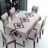 Genérico - Mantel Mashini Rectangular +6 Fundas Beige Triángulo