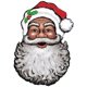 thumbnail image 1 of Recorte de cara de Santa Claus Beistle 26 cm impreso por ambos lados, 1 of 1