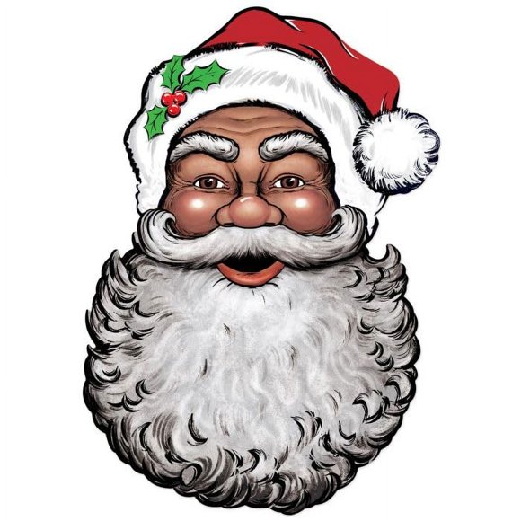 Recorte de cara de Santa Claus Beistle 26 cm impreso por ambos lados