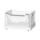 thumbnail image 1 of Contenedor De Almacenamiento Plegable Con Ruedas Canasto De Almacenamiento Plegable Apilable Portátil Rueda Recta Blanca, 1 of 3