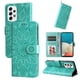 thumbnail image 1 of Funda tipo cartera FOXDOCK para Samsung Galaxy A73 5G , diseño girasol en relieve, cuero PU, cierre magnético, soporte y tarjetero, 1 of 5