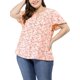 thumbnail image 1 of GRACE & GRANDEUR Blusas de Gasa Floral con Mangas Cortas Acampanadas y Escote con Abertura para Mujeres de Talla Grande 3X Rosa, 1 of 8