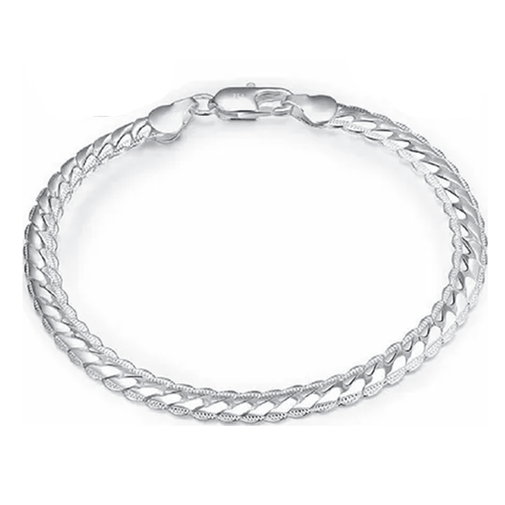 Genérico - Pulsera Plata 925 Cadena Plana Elegante