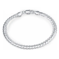 Genérico - Pulsera Plata 925 Cadena Plana Elegante