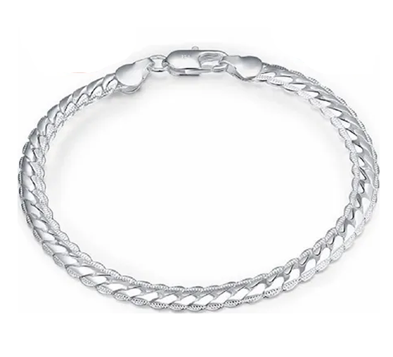 Genérico - Pulsera Plata 925 Cadena Plana Elegante