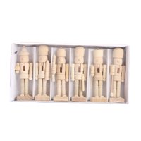 Bothyi - Cascanueces Navideños De Madera Para Hacer Tú Mismo, 6 Piezas, Sin Pintar, Para Chimenea Navideña, Sin Pincel Ni Pintura.