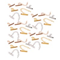 Magideal - 1 Juego De Tubos De Cierre De Extremo, Tapas De Extremo Deslizante, Conector De Extremo, Cierre Deslizante De Hierro Para Colgantes, Pulsera, Herramie Con Cadena