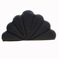 Muebles Rimar - Respaldo Coral 1 Plaza Negro Felpa