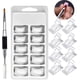 thumbnail image 1 of 100 moldes para uñas de gel con 10 clips para puntas de uñas acrílicas, 1 pincel de gel de extensión de polietileno de doble punta, juego de moldes para uñas, kit de construcción rápida para extension, 1 of 7