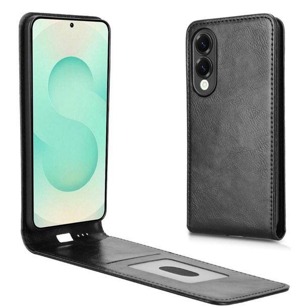 Funda tipo folio para Samsung Galaxy S25 Edge con soporte magnético y protección para la cámara Negro