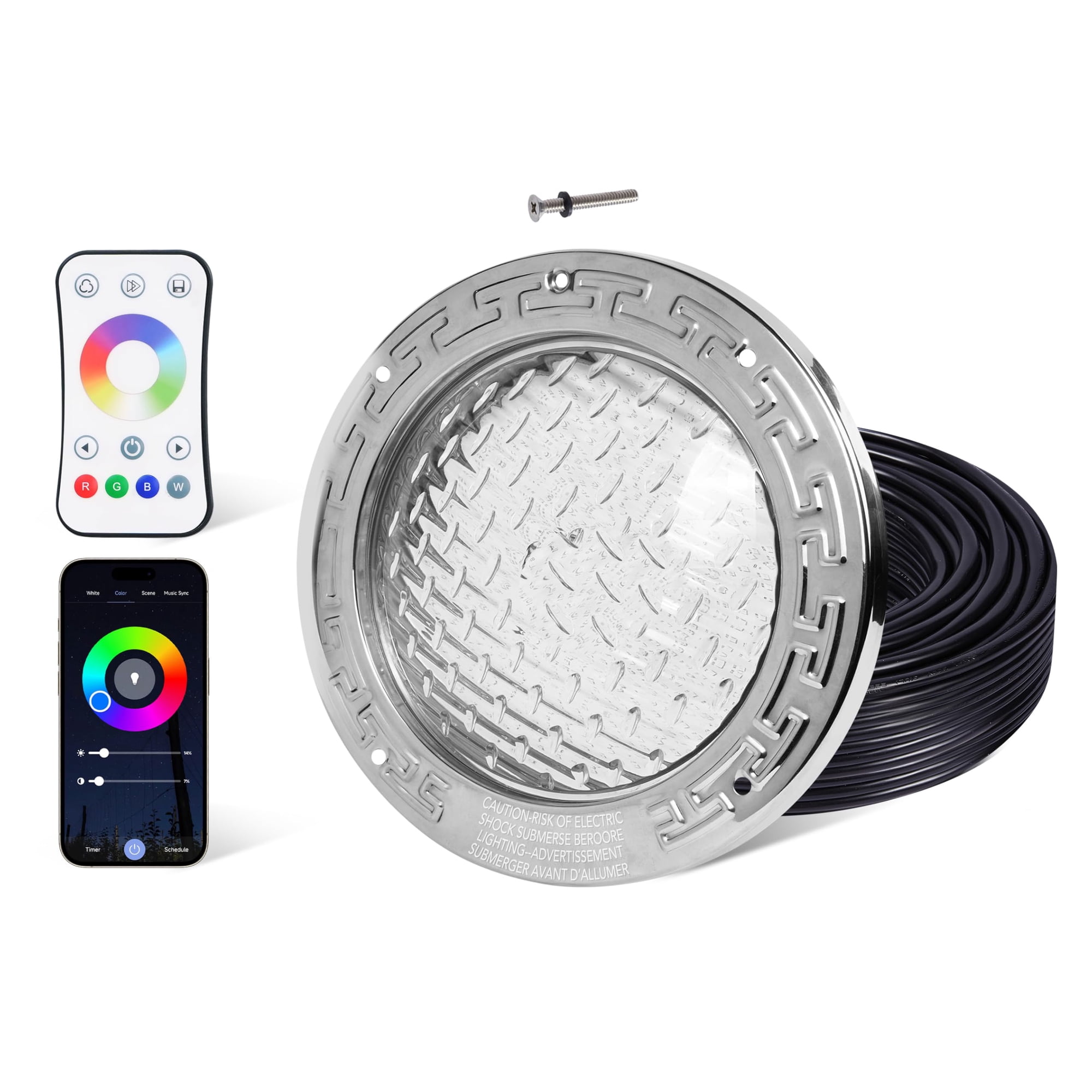 Sistema De Iluminación Para Piscinas Enterradas Hqua Pn01dc Led Rgbw 50w