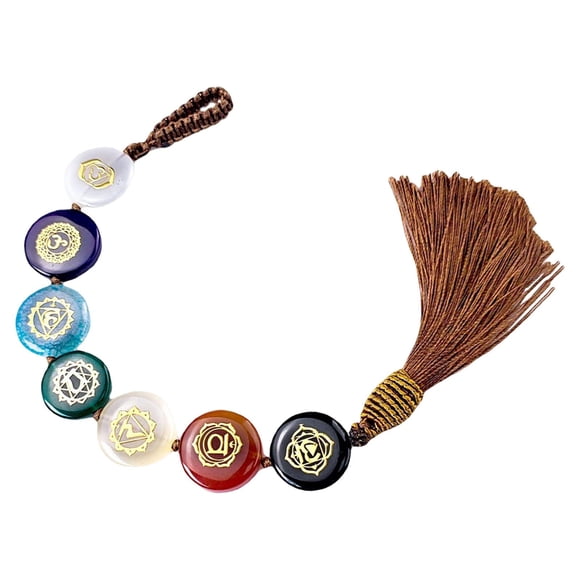 Colgante Hecho A Mano Con 7 Piedras Preciosas, Adornos Colgantes Para Coche, Reiki, Yoga, Meditación