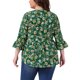 thumbnail image 4 of Agnes Orinda Blusas Peplum Babydoll con Volantes de Manga 3/4 y Cuello en V Floral para Mujer Talla Grande 4X Verde, 4 of 7