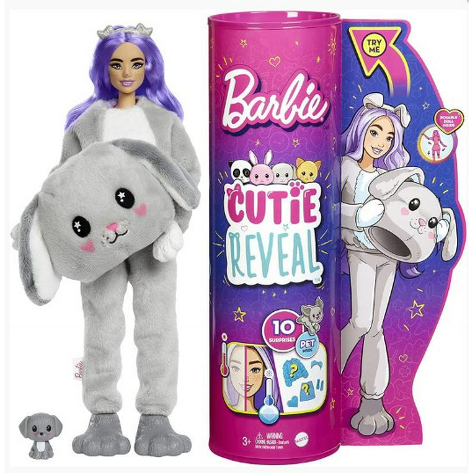 Mattel - Barbie Muñeca Cutie Reveal C/10 Sorpresas Perrito