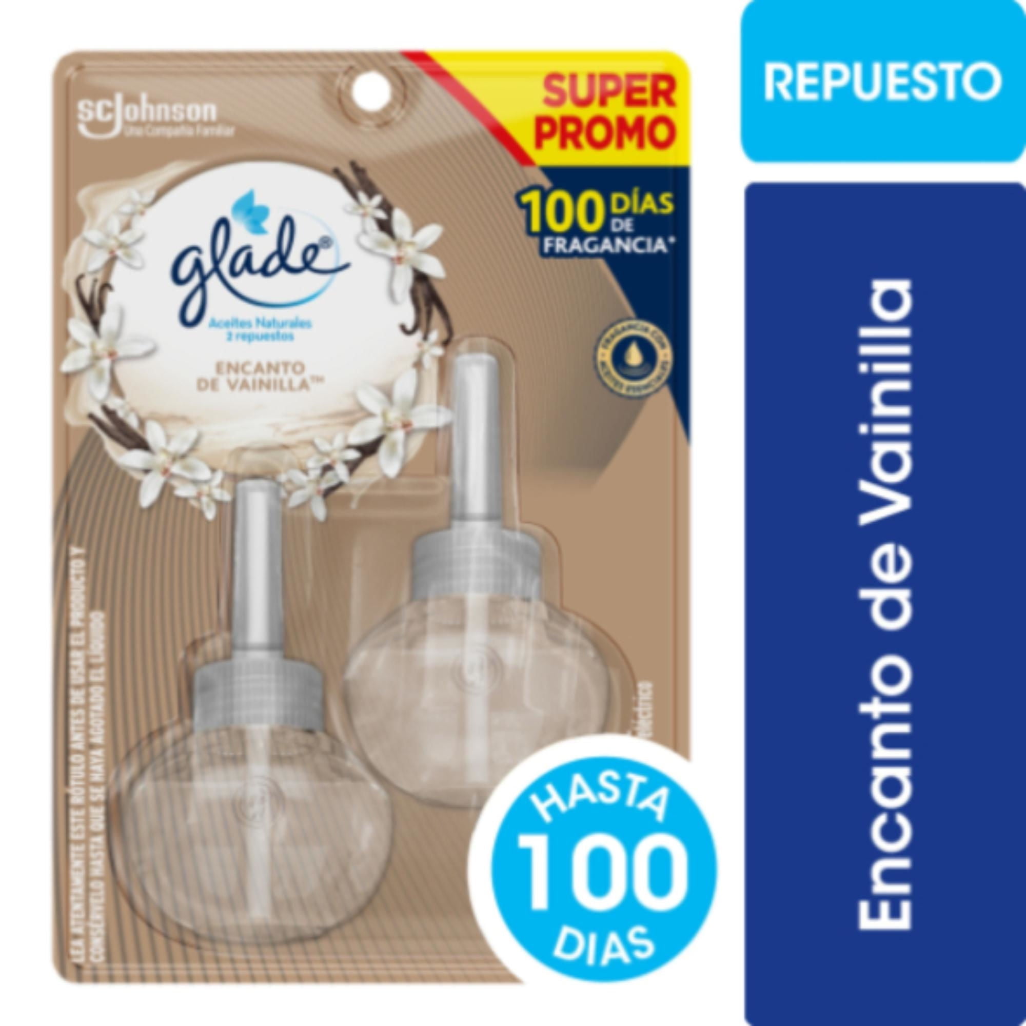 Desodorante Ambiental Eléctrico Repuesto Aceite Encanto De Vainilla Blister 2 Un x 21 ml c/u Glade