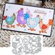 thumbnail image 1 of Troqueles de metal Suds&WH Cuatro gallinas para scrapbooking, 1 of 6